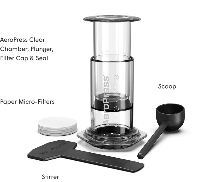 AeroPress Coffee Maker - Clear Black